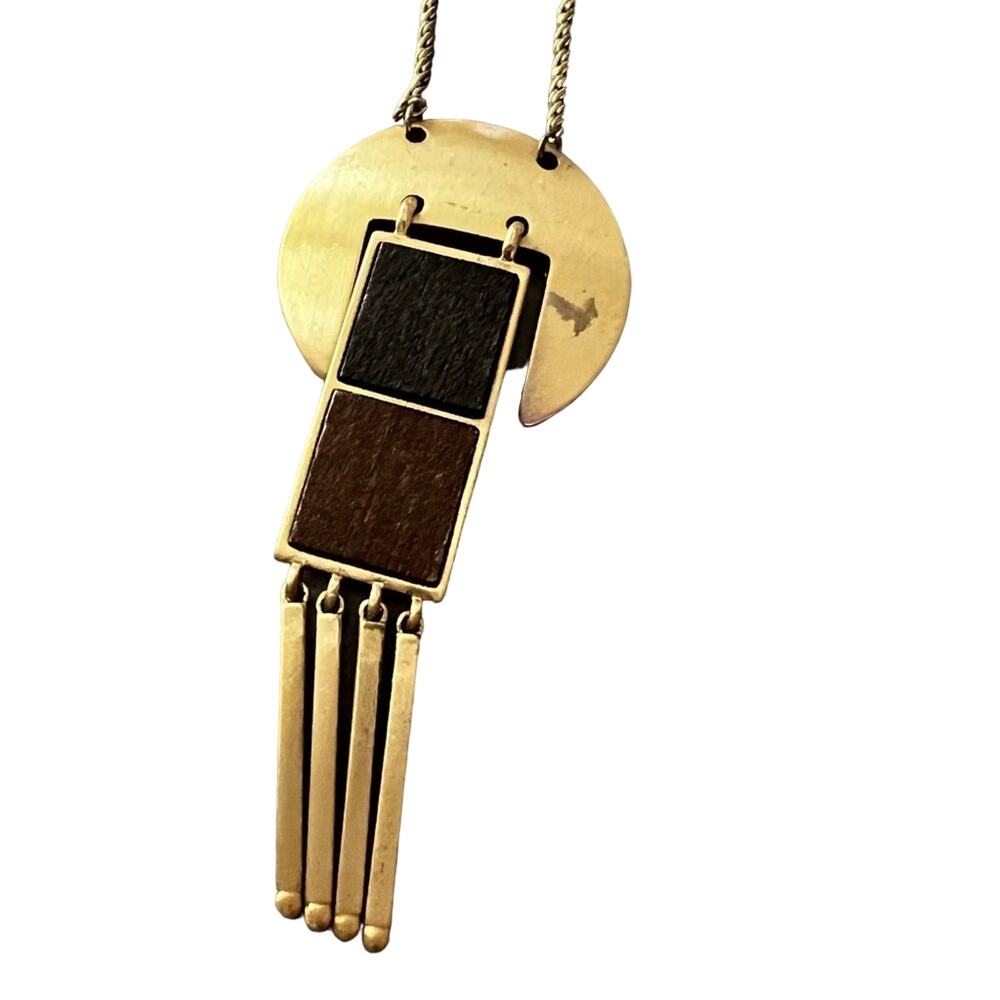 Lucky Brand Long Gold Tone Pendant Necklace